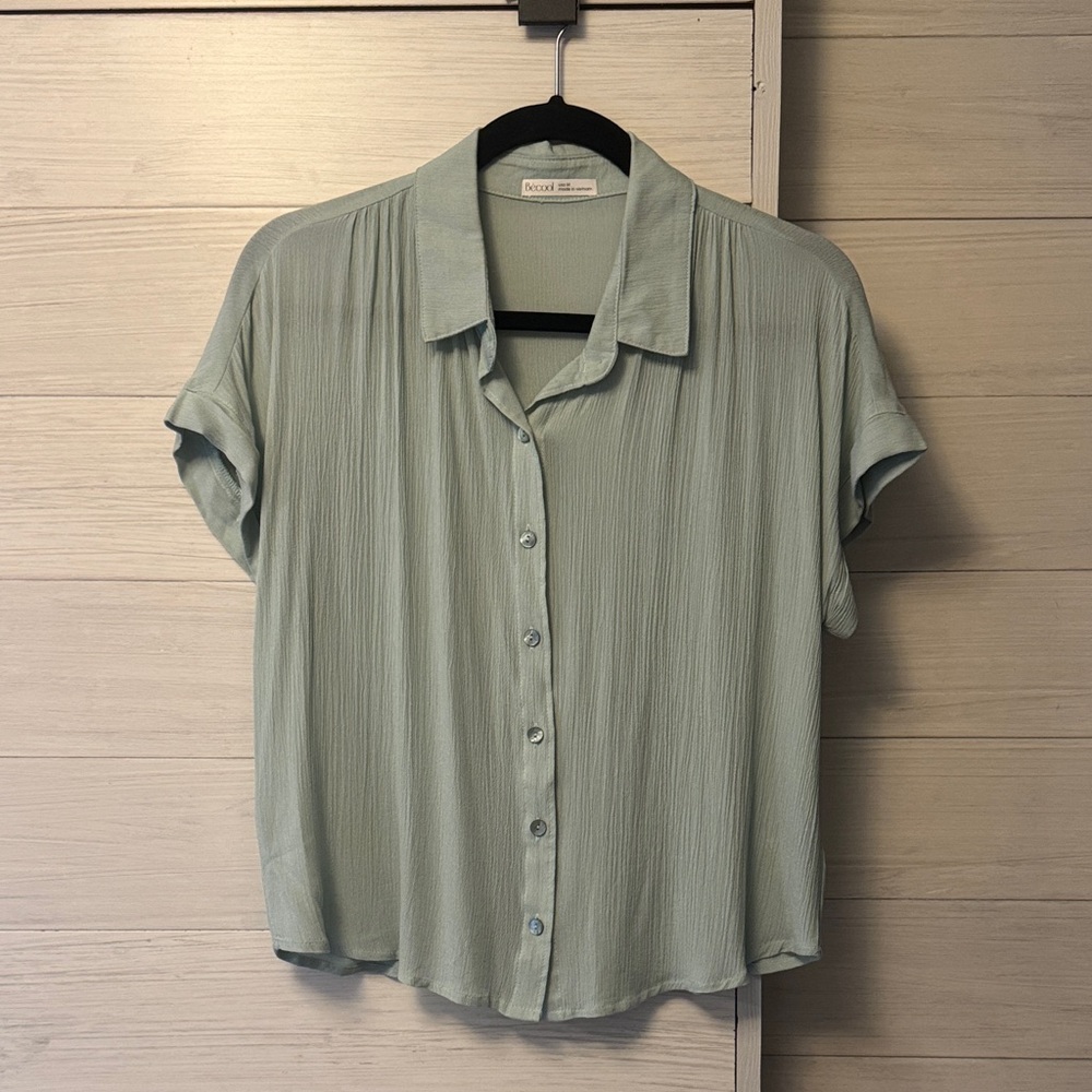 Light Green Button-Down Shirt